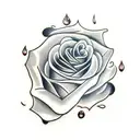 rose dripping blood tattoo design idea