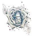 rose dripping blood tattoo design idea