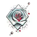 rose dripping blood tattoo design idea