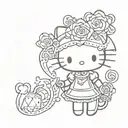 Hello Kitty Goth tattoo design idea