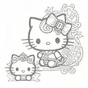 Hello Kitty Goth tattoo design idea