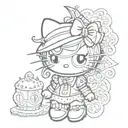 Hello Kitty Goth tattoo design idea