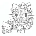 Hello Kitty Goth tattoo design idea