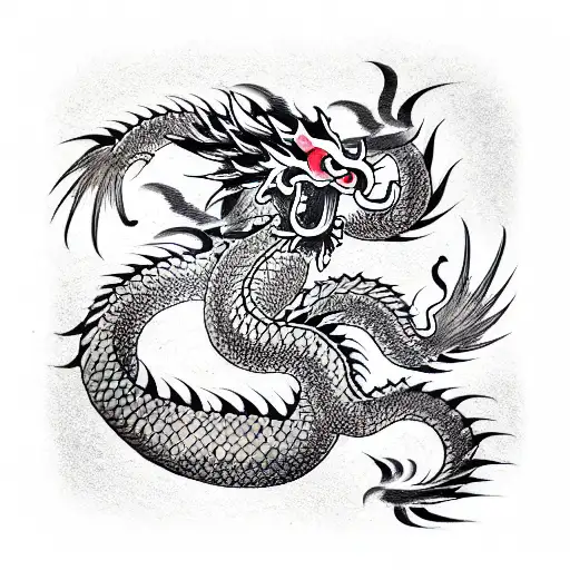 Japanese Dragon Tattoo Design Vector Download