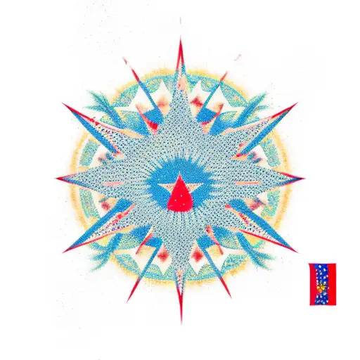 Arizona theme, Arizona flag as a sunset but replace the star with the sun, cactus, mountains, hummingbird, flowers, blac tattoo design idea