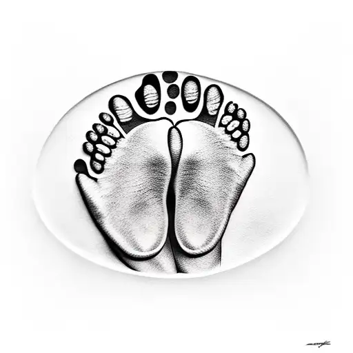 Footprint human & dog tattoo design idea
