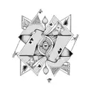 playing cards with family tattoo design idea