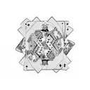 playing cards with family tattoo design idea