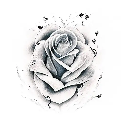 Create a medium-sized tattoo with a scorpion, a rose and a melting heart tattoo design idea