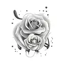 Create a medium-sized tattoo with a scorpion, a rose and a melting heart tattoo design idea