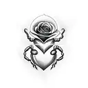 Create a medium-sized tattoo with a scorpion, a rose and a melting heart tattoo design idea
