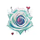 Create a medium-sized tattoo with a scorpion, a rose and a melting heart tattoo design idea