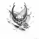 Create a medium-sized tattoo with a scorpion, a rose and a melting heart tattoo design idea