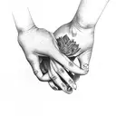 A hand holding a joint tattoo design idea