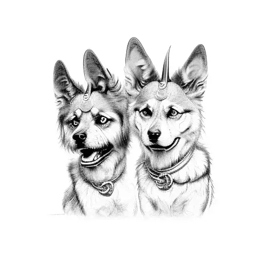 A detailed illustration of Cerberus, the three-headed dog guarding the gates of the underworld tattoo design idea