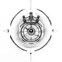 King's Crown, Jambiya, pocket watch, nautical, evil eye tattoo design idea
