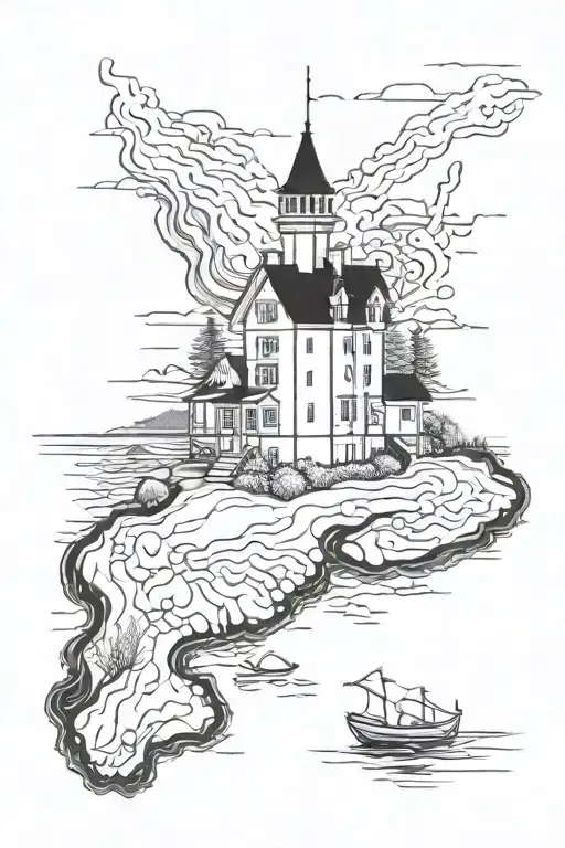 the beauty of Nova Scotia's coastline  tattoo design idea