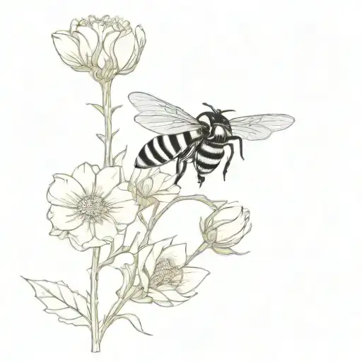 Frank Ocean Blond title with Tyler the creator flowers and the bee from Flower Boy tattoo design idea