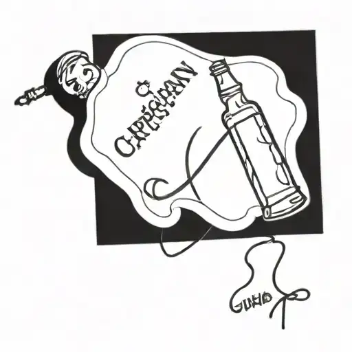 bottle of captain morgan tattoo design idea