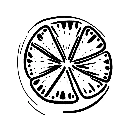 grapefruit in sea tattoo design idea