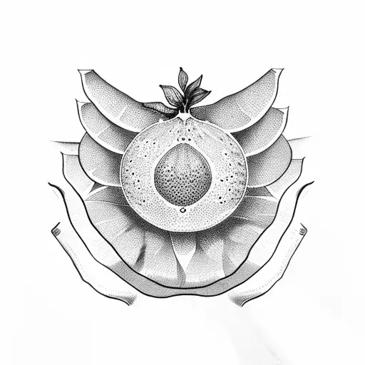 grapefruit in sea tattoo design idea