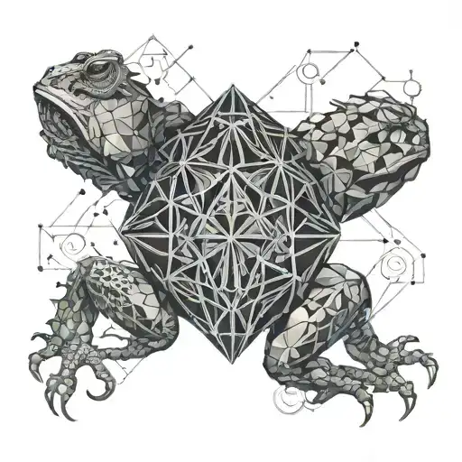 bufo alvarius dmt molecule forming tattoo design idea