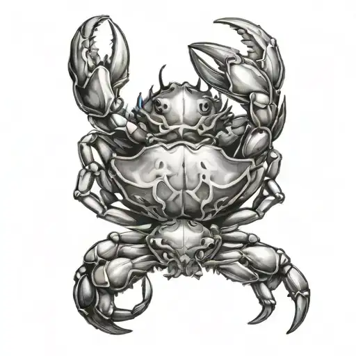 a crab and two women combined together tattoo design idea