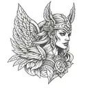 Valkyrie warrior holds tattoo design idea