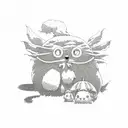 studio ghibli soot sprite tattoo design idea