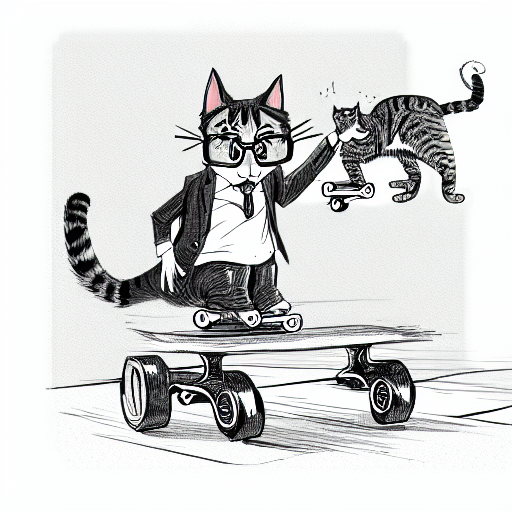 john oliver lecturing a cat on a skateboard tattoo design idea