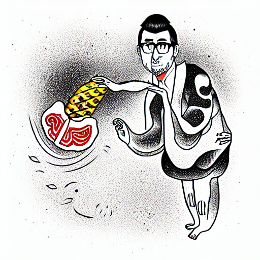 john oliver high fiving a banana tattoo design idea