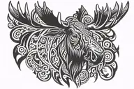 moose head tattoo design idea