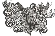 moose head tattoo design idea
