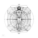 vitruvian man tattoo design idea