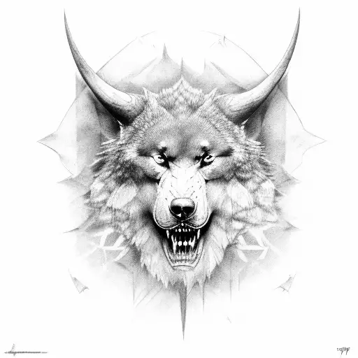 charcoal norse sleeve tattoo design idea