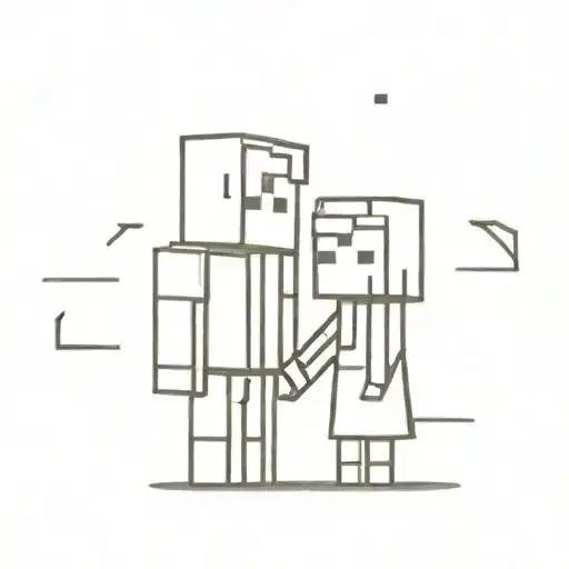 minecraft couples tattoo design idea
