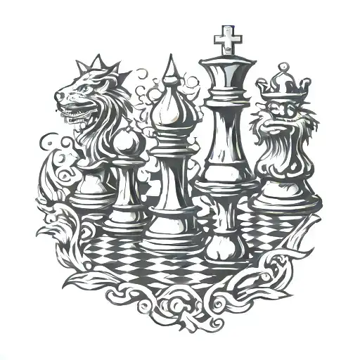 Stephen king chess pieces tattoo design idea