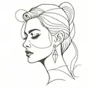 lady head tattoo design idea
