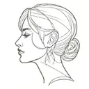 lady head tattoo design idea