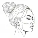 lady head tattoo design idea