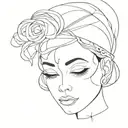lady head tattoo design idea