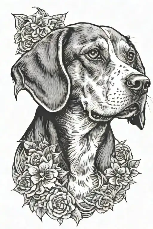 beagle dog tattoo design idea