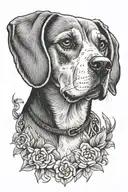 beagle dog tattoo design idea