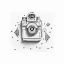 camera tattoo design idea