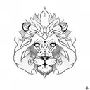 lion mon and baby tattoo design idea