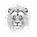 lion mon and baby tattoo design idea