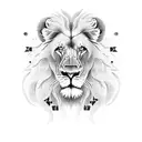 lion mon and baby tattoo design idea
