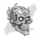 robot Skull tattoo design idea