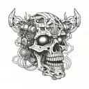 robot Skull tattoo design idea