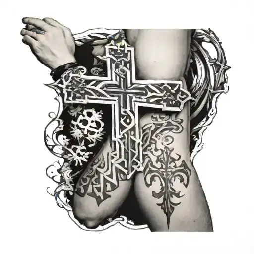 cristian with 3 crosses horizontally fore arm tattoo tattoo design idea